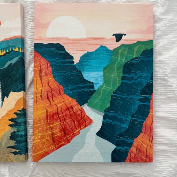 2 Piece Bundle Artwork Graphic Canvas Baby Room Nursey Kid Room Outdoors Forest - Picture 4 of 9